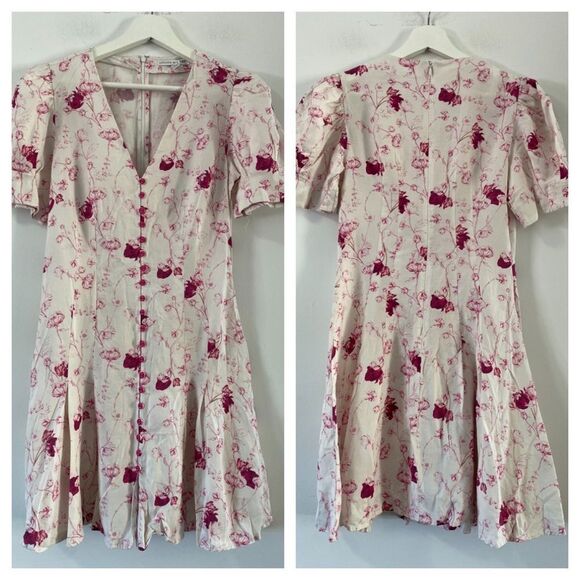 Chelsea and Walker Floral Button Front Mini Dress - Picture 3 of 9